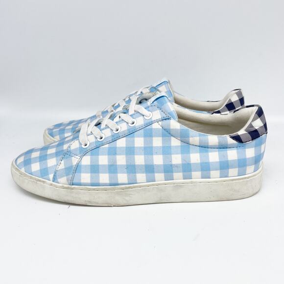 Draper James Women's Witherspoon Blue White Gingham Harper Sneakers Size 9 - Picture 5 of 12